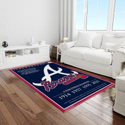 mlb atlanta braves baseball team logo sport carpet rectangle area rug for living room home room decor light room albr41