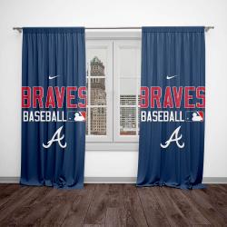 mlb atlanta braves baseball team logo sport window curtain home decor alb1