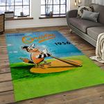mlb baltimore orioles baseball team logo sport carpet rectangle area rug for living room home room decor dark room btmo1