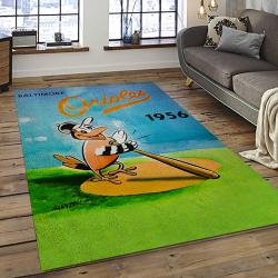 MLB Baltimore Orioles Baseball Team Logo Sport Carpet Rectangle Area Rug For Living Room Home Room Decor BTMO1