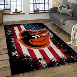 MLB Baltimore Orioles Baseball Team Logo Sport Carpet Rectangle Area Rug For Living Room Home Room Decor BTMO16