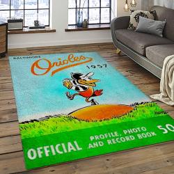 MLB Baltimore Orioles Baseball Team Logo Sport Carpet Rectangle Area Rug For Living Room Home Room Decor BTMO2