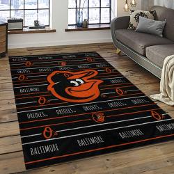 MLB Baltimore Orioles Baseball Team Logo Sport Carpet Rectangle Area Rug For Living Room Home Room Decor BTMO20