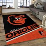 mlb baltimore orioles baseball team logo sport carpet rectangle area rug for living room home room decor dark room btmo22