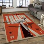 mlb baltimore orioles baseball team logo sport carpet rectangle area rug for living room home room decor dark room btmo33