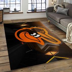 MLB Baltimore Orioles Baseball Team Logo Sport Carpet Rectangle Area Rug For Living Room Home Room Decor BTMO53