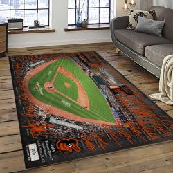 MLB Baltimore Orioles Baseball Team Logo Sport Carpet Rectangle Area Rug For Living Room Home Room Decor BTMO55