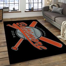 MLB Baltimore Orioles Baseball Team Logo Sport Carpet Rectangle Area Rug For Living Room Home Room Decor BTMO57