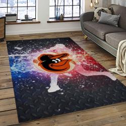 MLB Baltimore Orioles Baseball Team Logo Sport Carpet Rectangle Area Rug For Living Room Home Room Decor BTMO8