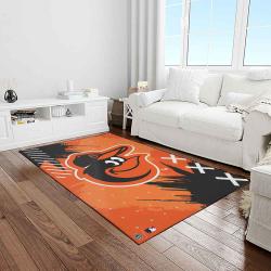 mlb baltimore orioles baseball team logo sport carpet rectangle area rug for living room home room decor light room btmo10