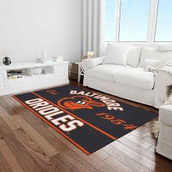 mlb baltimore orioles baseball team logo sport carpet rectangle area rug for living room home room decor light room btmo11