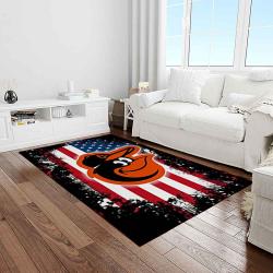 mlb baltimore orioles baseball team logo sport carpet rectangle area rug for living room home room decor light room btmo16