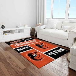 mlb baltimore orioles baseball team logo sport carpet rectangle area rug for living room home room decor light room btmo17