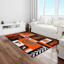 mlb baltimore orioles baseball team logo sport carpet rectangle area rug for living room home room decor light room btmo3