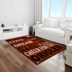 mlb baltimore orioles baseball team logo sport carpet rectangle area rug for living room home room decor light room btmo4