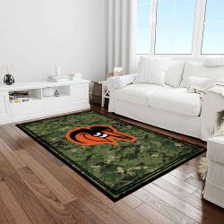mlb baltimore orioles baseball team logo sport carpet rectangle area rug for living room home room decor light room btmo41