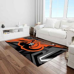 mlb baltimore orioles baseball team logo sport carpet rectangle area rug for living room home room decor light room btmo46