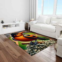 mlb baltimore orioles baseball team logo sport carpet rectangle area rug for living room home room decor light room btmo48