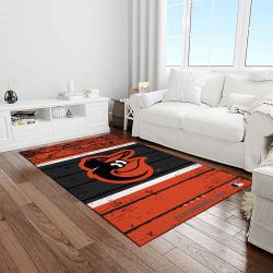 mlb baltimore orioles baseball team logo sport carpet rectangle area rug for living room home room decor light room btmo5