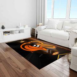 mlb baltimore orioles baseball team logo sport carpet rectangle area rug for living room home room decor light room btmo53