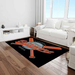 mlb baltimore orioles baseball team logo sport carpet rectangle area rug for living room home room decor light room btmo57