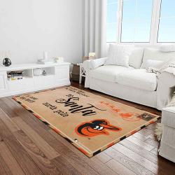 mlb baltimore orioles baseball team logo sport carpet rectangle area rug for living room home room decor light room btmo6