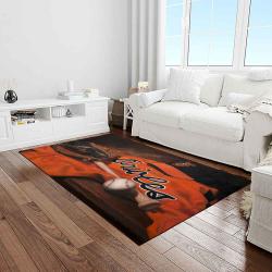 mlb baltimore orioles baseball team logo sport carpet rectangle area rug for living room home room decor light room btmo60