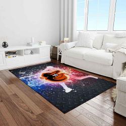 mlb baltimore orioles baseball team logo sport carpet rectangle area rug for living room home room decor light room btmo8