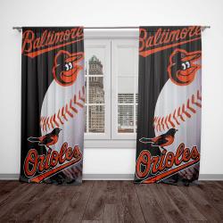 mlb baltimore orioles baseball team logo sport window curtain home decor bmo1