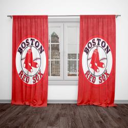 mlb boston red sox baseball team logo sport window curtain home decor