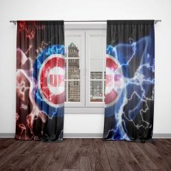 mlb chicago cubs baseball team logo sport window curtain home decor ccgc1