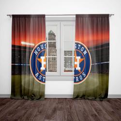 mlb houston astros baseball team logo sport window curtain home decor htat1