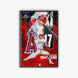 mlb los angeles angels baseball team logo sport canvas home decor laals1002
