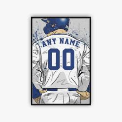 mlb los angeles dodgers baseball team logo sport canvas home decor laldrs1001
