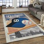 mlb los angeles dodgers baseball team logo sport carpet rectangle area rug for living room home room decor dark room ladg11