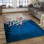 mlb los angeles dodgers baseball team logo sport carpet rectangle area rug for living room home room decor dark room ladg13