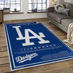mlb los angeles dodgers baseball team logo sport carpet rectangle area rug for living room home room decor dark room ladg14