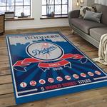 mlb los angeles dodgers baseball team logo sport carpet rectangle area rug for living room home room decor dark room ladg15