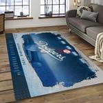 mlb los angeles dodgers baseball team logo sport carpet rectangle area rug for living room home room decor dark room ladg16