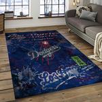 mlb los angeles dodgers baseball team logo sport carpet rectangle area rug for living room home room decor dark room ladg18