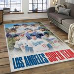mlb los angeles dodgers baseball team logo sport carpet rectangle area rug for living room home room decor dark room ladg3