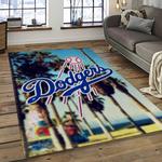 mlb los angeles dodgers baseball team logo sport carpet rectangle area rug for living room home room decor dark room ladg33