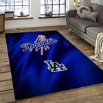 mlb los angeles dodgers baseball team logo sport carpet rectangle area rug for living room home room decor dark room ladg36