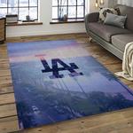 mlb los angeles dodgers baseball team logo sport carpet rectangle area rug for living room home room decor dark room ladg40