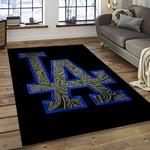 mlb los angeles dodgers baseball team logo sport carpet rectangle area rug for living room home room decor dark room ladg41