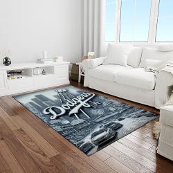 mlb los angeles dodgers baseball team logo sport carpet rectangle area rug for living room home room decor light room ladg1