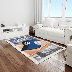 mlb los angeles dodgers baseball team logo sport carpet rectangle area rug for living room home room decor light room ladg11