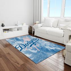 mlb los angeles dodgers baseball team logo sport carpet rectangle area rug for living room home room decor light room ladg22