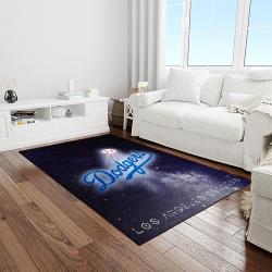 mlb los angeles dodgers baseball team logo sport carpet rectangle area rug for living room home room decor light room ladg27