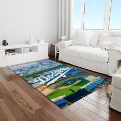 mlb los angeles dodgers baseball team logo sport carpet rectangle area rug for living room home room decor light room ladg34